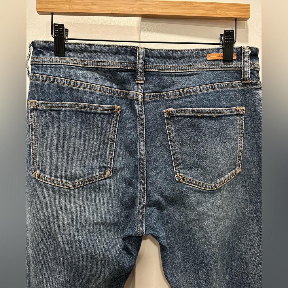Pilcro High-Rise Embroidered Slim Straight Jeans, Denim Medium Blue - Picture 15 of 16